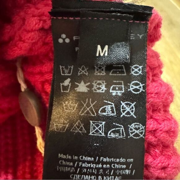 Peuterey Wool Sleeveless Turtleneck Sweater Fisherman Knit Medium Fuchsia Pink - Picture 9 of 16